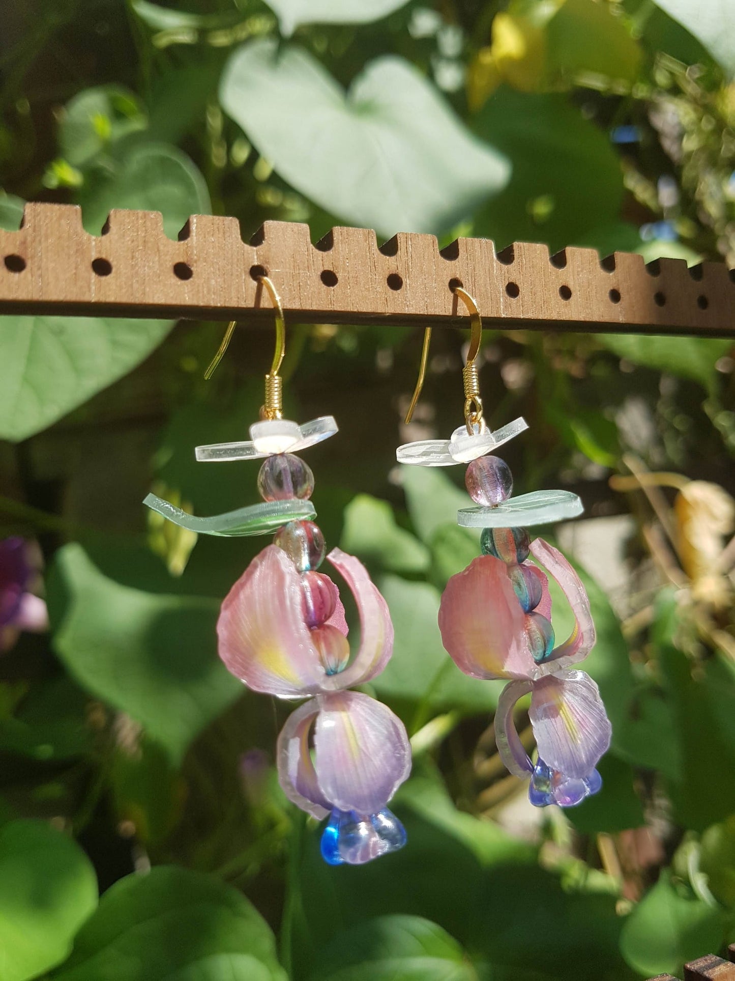 Iris and Butterfly Earrings